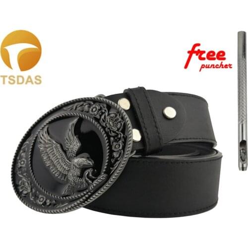 Metal 88*65mm Silver Eagle Logo DIY Mens Clothes Luxury Cowboys Animal Belt Buckles Christmas Gifts