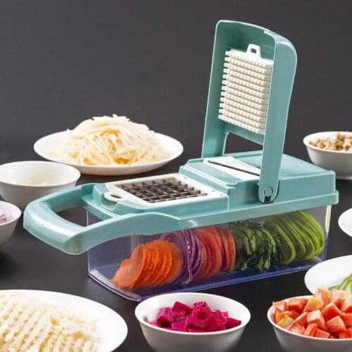 Multi-function Vegetable Cutter Slicer Stainless Steel Manual Potato Peeler Carrot Grater with 8 Dicing Blades Kitchen Tools