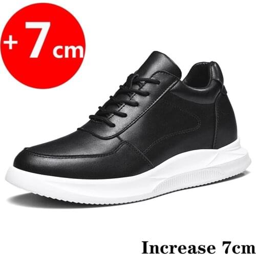 Sneakers Heightening Shoes Elevator Shoes Height Increase Shoes Leather Shoes Insoles 7CM Man Daily Life Height Increasing Shoes
