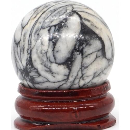 Natural Chrysanthemum 2 Ball Natural Mineral Quartz Sphere Hand Massage Crystal Ball Healing Feng Shui Home Decor Accessory 30mm