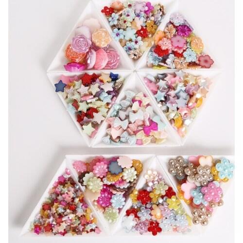 New Design 20/50/100Pcs Random Mixed Color Flatback Plastic Star Beads For DIY Jewelry Craft Scrapbook Decoration