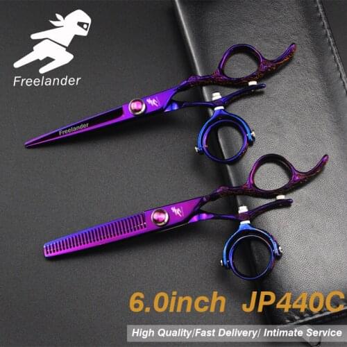 "6.0\"sale Silver Japanese Hair Scissors 440C Cheap Hairdressing Scissors Thinning Shears Hairdresser Shaver Haircut Japan Teeth