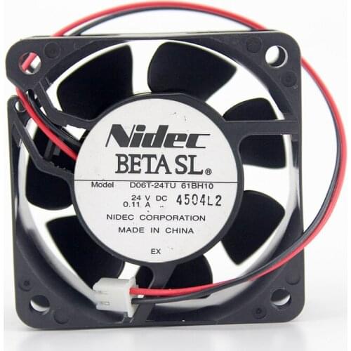 Original NIDEC D06T-24TU 6cm 60*60*25mm DC 12V 0.11A 2 line speed cooling for printer invert fan