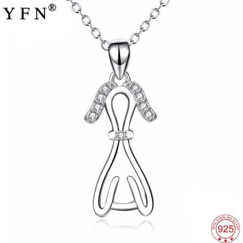 925 Sterling Silver Necklace Classic Crystal Cute Puppy Pendants Necklaces Fashion Jewelry & Accessories For Women 2018 GNX13897