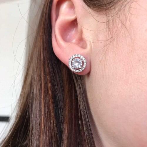 Piercing Aesthetic Earrings For Women Shiny Crystal Womens Gold Color Earing Accessories Female Jewelry Wedding Jewellry E836-M