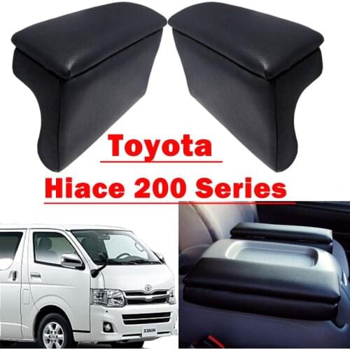 2 pcs Armrest Toyota Hiace 200 Series 4 Type S-GL Super GL 2 Piece Set Center Console Accessories Case Elbow Bracket (Black)