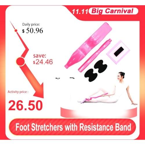 Foot Stretchers with Resistance Band Foam Pads Carry Bag for Ballet Dancers and Gymnasts Instep Shaping Training Tools