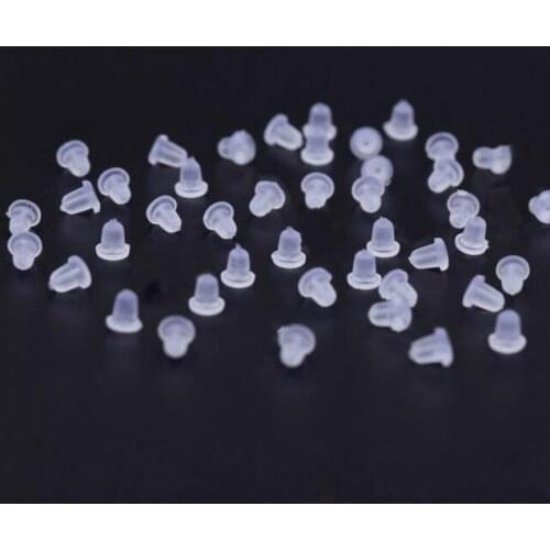 100pcs/lot Stud Earring Rubber Stoppers Silicone Ear Plugging Blocked Earring Backs Stoppers Ear DIY Earrings Jewelry Findings