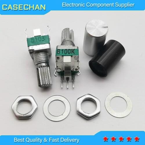 RK097 double vertical B10K B103 B100K B104 volume sound adjusting potentiometer 6pin+potentiometer knob cap