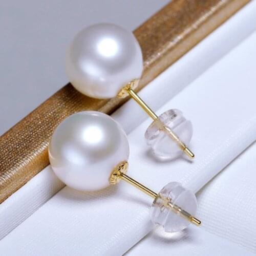 MADALENA SARARA 11mm Freshwater Pearl Earrings 18K Gold Natural White Pearl Earrings