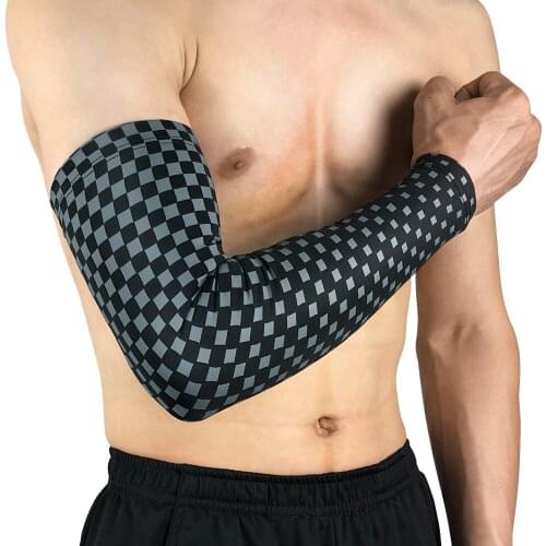 DAYSELECT 1PCS Small Square Print Arm Guard Sports Safety Elbow Pads Arm Warmers Sports Arm Elbow Support Basketball Fitness
