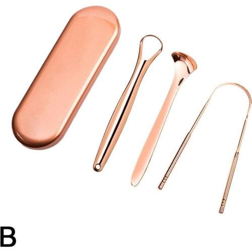 Steel Tongue Scraper Cleaner Metal Tongue Scraper Oral Care Tool Brush Cleaning Remove Stain To Fresher Breath