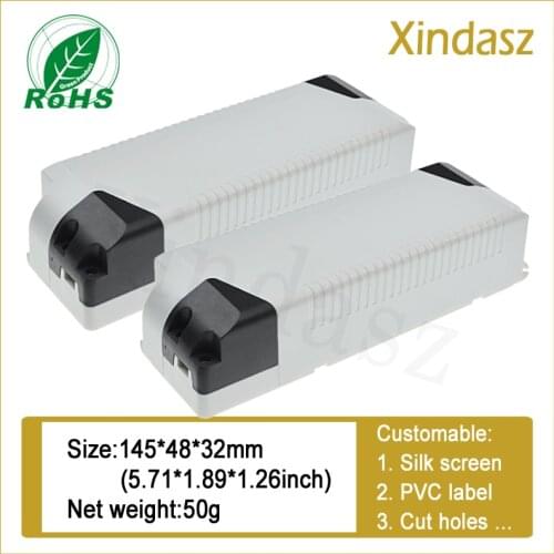 145X48X32mm LED drive power transformer ballast controller plastic shell plastic case 40W 50W (PC fire-retardant materials)