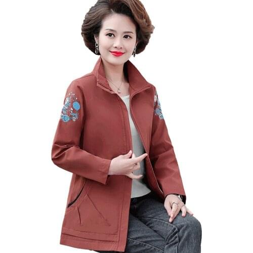 2021 Spring Fall Mothers Coats Middle-aged Women Casual Trench Coat Fashion Mid-length Plus Size Female Windbreaker 5XL A731