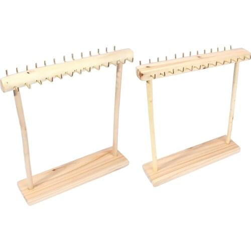 26 Hook Solid Wood Vintage Necklace Display Stand Jewelry Display Stand Earring Pendant Storage Rack