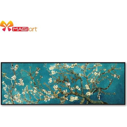 Cross stitch kits Embroidery needlework sets 11CT water soluble canvas patterns 14CT Floral style Vintage tone mural-NCMF267