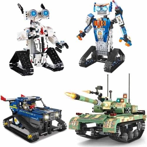 High-Tech LED RC Tracked Robot APP Remote Control Building Blocks Tank off-road Vehicle Bricks City Creative Programming Toys