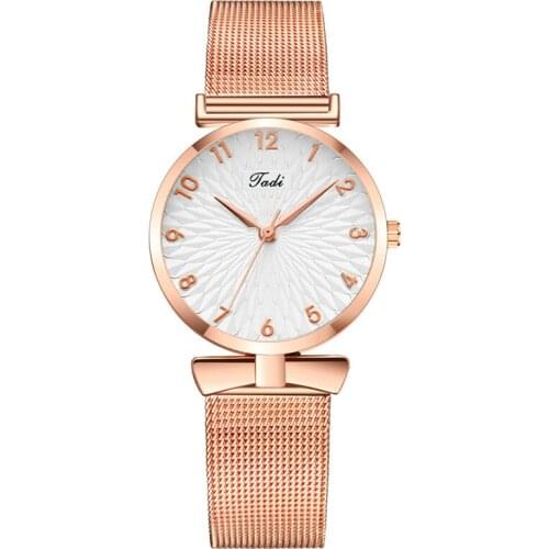 Ladies Fashion Watch Milan Mesh Bracelet Personality Bowknot Petal Shading Magnetite Mesh Band Watch Quartz Watch Gift
