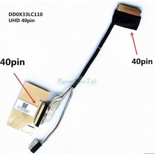 LCD LVDS Screen Cable for HP Spectre X360 13-AE 13-W 13-AC 13-AD TPN-Q199 LED Display Flex 40Pins UHD DD0X33LC110 DD0X33LC111