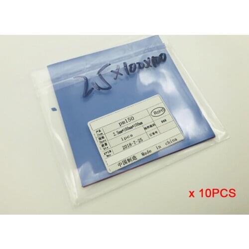 10PCS 100*100*2.5mm Conductive Silicone GPU CPU Thermal Pads 2.5mm heatsink heat sink Grease Paste Adhesive PC Fan Cooler