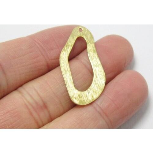 Brass irregular pendant Textured 31.6x16x0.6mm Raw brass earring dangle charms -10pcs R1176