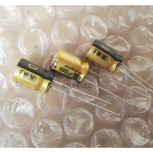 10pcs Nichicon FW 100uF/50V Electrolytic Capacitors Hi-Fi Audio