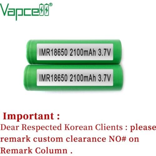 Vapcell 100% Original 18650 2100mAh 30A 3.7V 18650 battery VTC4 rechargeable flat / button top batteries cells for power tools
