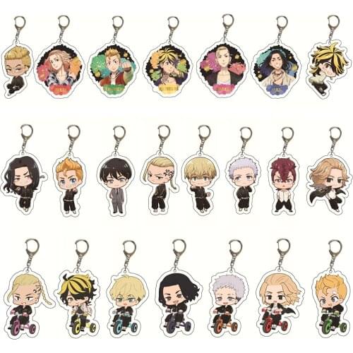 22Pcs Tokyo Revengers Anime Keychain Manjiro Ken Takemichi Hinata Kawaii Acrylic Keychain Fans Bag Pendant Keyring Jewelry