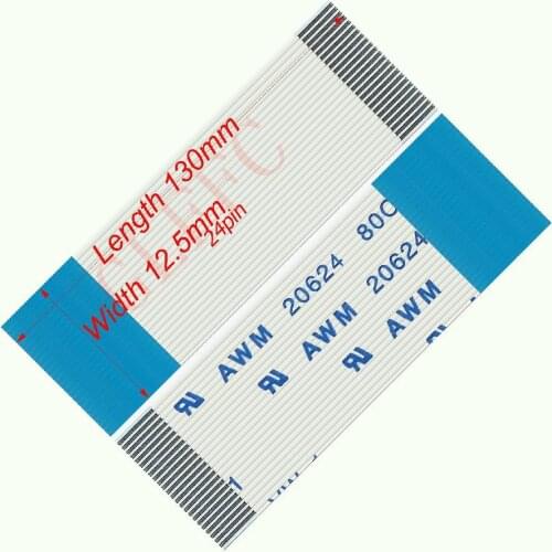 24pin 0.5pitch 130mm-480mm B-type Flexible Flat Cable FFC awm 20624 ROHS for TTL LCD DVD Computer