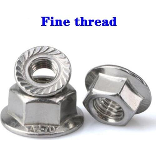 5-10pcs DIN6923 M8x1.0 M10x1.0 m10x1.25 M12x1.25 M12x1.5 fine thread Flanged Hex Nut Flange Nuts