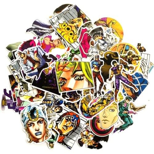 50pcs/set Anime JoJo Bizarre Adventure Stickers Cosplay Accessories Prop PVC Waterproof Cartoon Decal Sticker