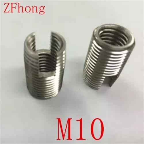 50pcs M10 Stainless steel 302 slotted self tapping thread insert