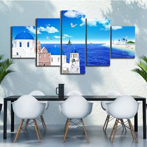 5d square diamond painting Santorini Aegean Sea Beautiful Landscape diamond embroidery mosaic full round drill 5pcs decor,N654