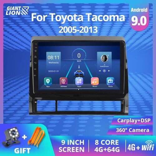 2DIN Android 9.0 Car Radio For Toyota Tacoma 2005-2013 Car Multimedia Video Player Stereo Navigation GPS Head Unit DVD Player