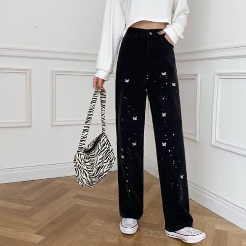 BAIDAFEI Women's Jeans With Embroidery