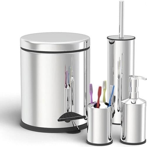 Baymera 5 lt Garbage Bucket Bathroom Set