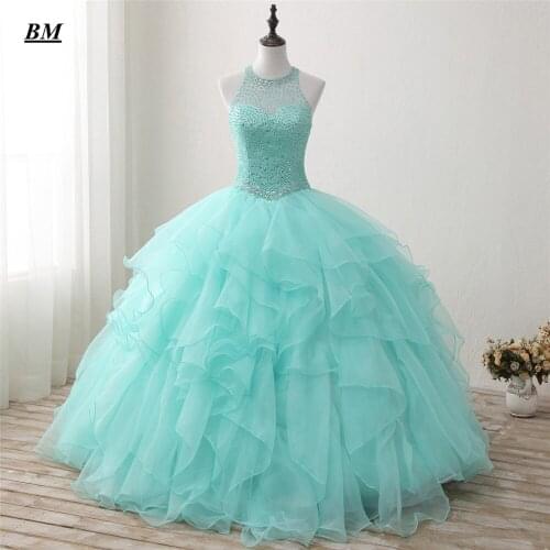BM Quinceanera Dresses 2020 Ball Gown Beaded Sweet 16 Dresses Formal Prom Party Dress Vestidos De 15 Anos BM304