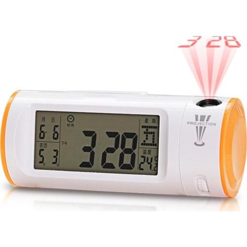 Digital Projection Alarm Clock, 9.2x4.2cm LCD Screen, Sound Activated, Projects The Time on Any Surface, Perpetual Calendar