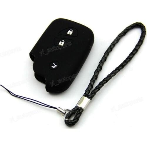 Black Silicone Case Cover Fit For Lexus GS350 GS460 Remote Smart Key 3 Buttons LE3BK
