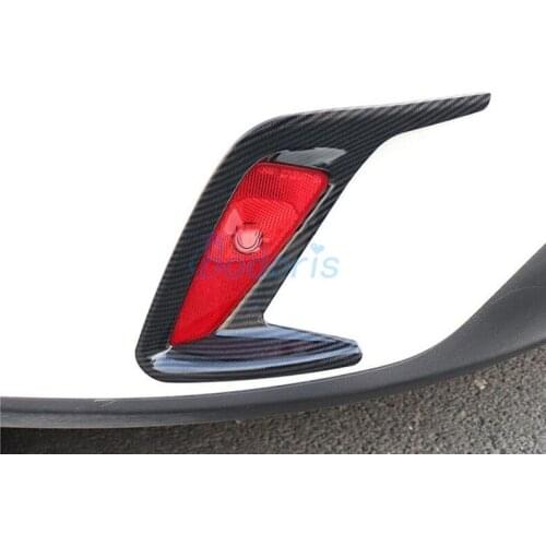 For Ford Focus 2019 2020 Mk4 Sedan Hatchback Carbon Fiber Look Rear Reflector Fog Light Lamp Cover Sticker Moulding Trims