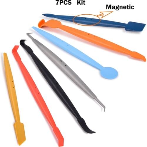 FOSHIO 7pcs/Set Carbon Fiber Vinyl Film Car Wrapping Magnet Corner Tuck Squeegee Kit Window Tint Vinyl Wrap Accessories Car Tool
