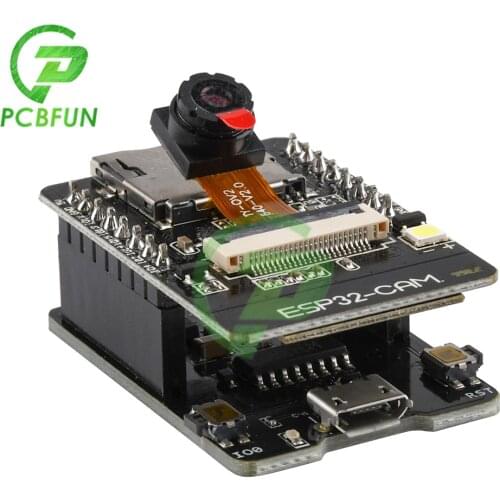 1Set OV2640 Camera+ESP32-CAM-MB WIFI ESP32 CAM 5V Bluetooth Development Board MICRO USB to Serial Port CH340G 4.75-5.25V Nodemcu