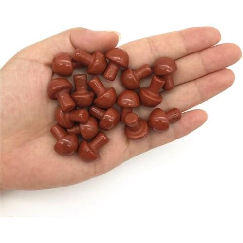 Beautiful 1/2Pcs Natural Red Jasper Mushroom Shaped Polished Stone Decor Healing Gift Natural Quartz Crystals
