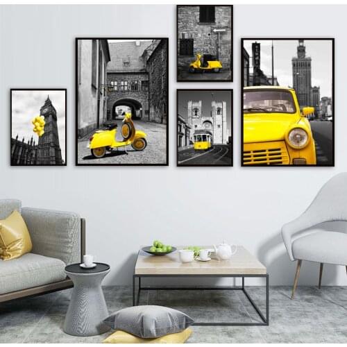 London Big Ben Balloon Tram House Sign Wall Art Canvas Painting Nordic Posters And Prints Wall Pictures For Living Room Decor