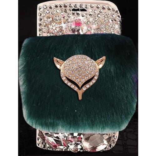 Magnetic Case for IPhone 11 12 mini Pro Xr Xs Max X 8 7 6s Plus Flip Luxury Leather Wallet Book Cover 11 Pro 12Pro Case Fox Fur