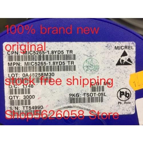 MIC5265-1.8YD5-TR MIC5265-1.8YD5 MIC5265 SOT23 100% new original freeshipping 50PCS/LOT STOCK