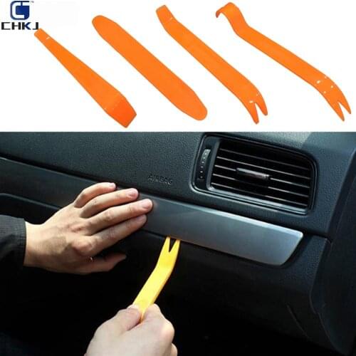 CHKJ 4PCS/Set Interior Tool Kit Door Clip Radio Panel Car Removal Tool Plastic Trim Audio Dashboard Disassembly Repair Tool