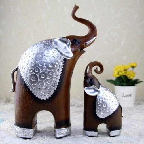 SET Furniture wood - grain elephant creative wine cabinet retro wealth resin decorative arts crafts statues Home decoration dies