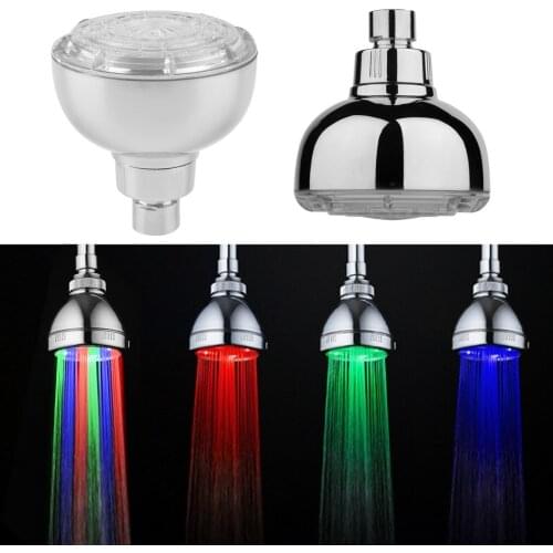 LED Light Shower Heads 7 Colors Changing Faucet Bathroom Showerhead Portable Bath Over-Head Sprayer LED Sprinkler