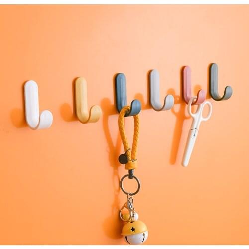 Housekeeper On Walls Hook For Bathroom Wall-Mounted Punch-Free Wall Hooks Home No Trace Clothes And Hats Mini Door Sticky Hook